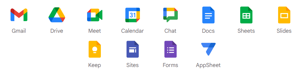 GoogleWorkSpace機能一覧